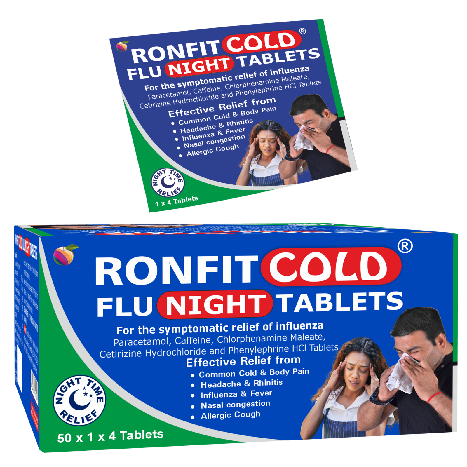 RONFIT Cold and Flu Night Tablets pack