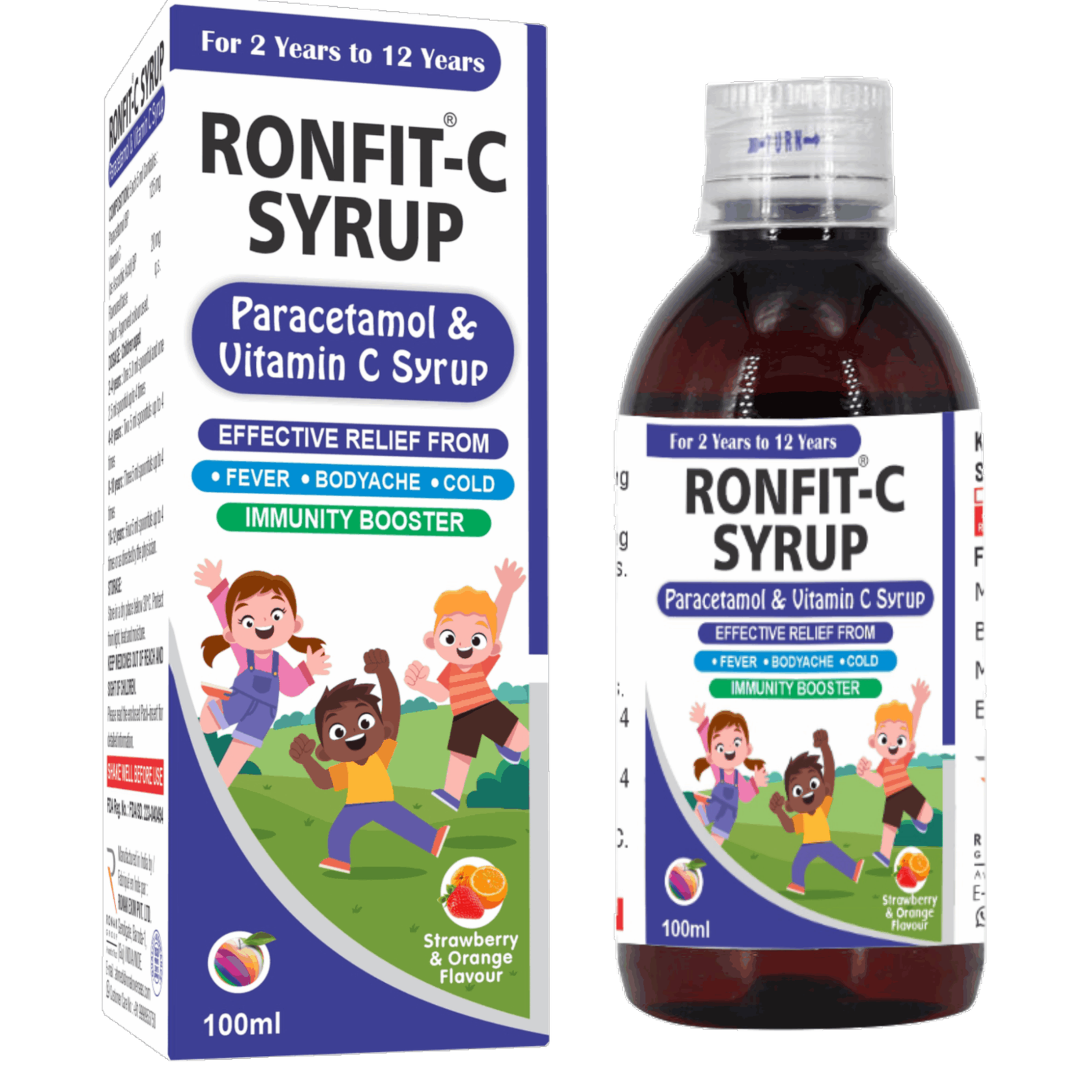 RONFIT-C Syrup Paracetamol & Vitamin C 100 ml