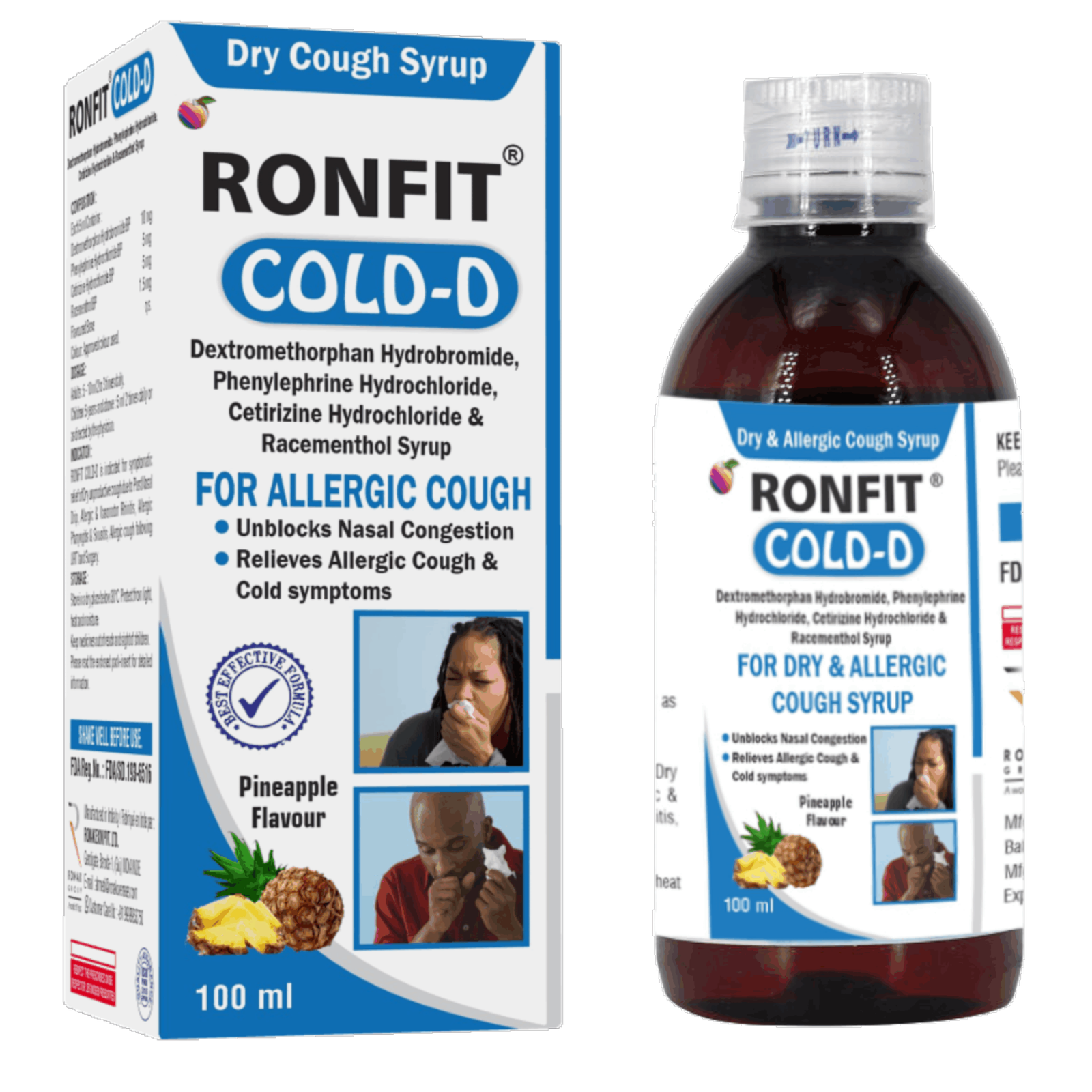 RONFIT COLD-D Dry & Allergic Cough Syrup 100 ml