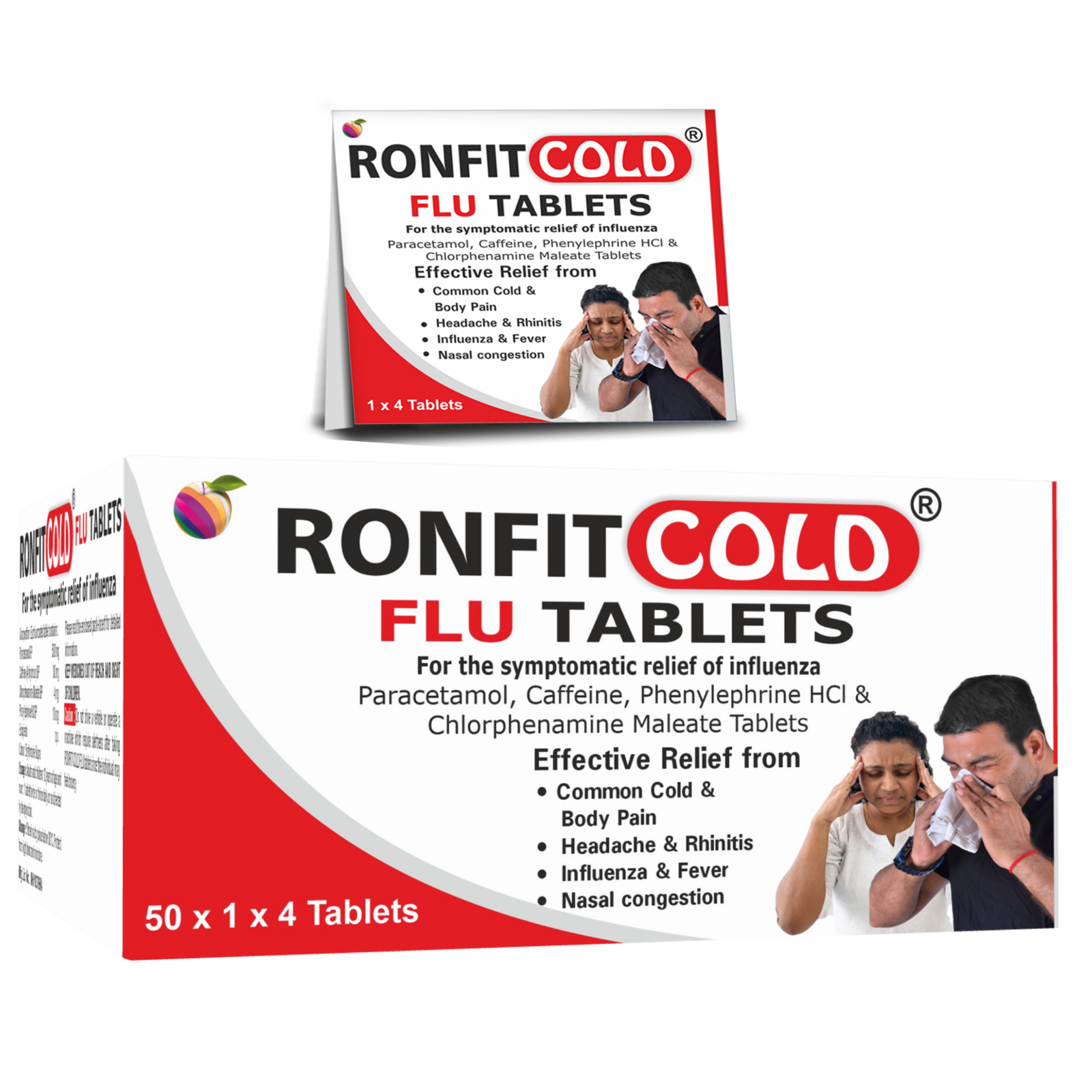 RONFIT COLD Flu Tablets – 50 × 1 × 4